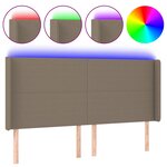 vidaXL Tête de lit à LED Taupe 163x16x118/128 cm Tissu