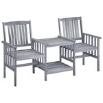 Chaises de jardin avec table à thé et coussins acacia solide 02_0013346