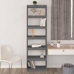 vidaXL Bibliothèque/Séparateur de pièce Gris 60x30x199 5 cm Pin massif