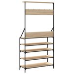vidaXL Porte-vêtements et rangement des chaussures chêne sonoma