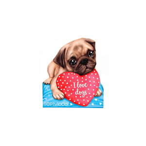 Carnet de notes - 60 feuilles illustrées - 10 x 12 cm - chien i love dog