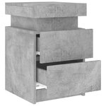 vidaXL Table de chevet avec lumières LED gris béton 35x39x55 cm