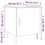 vidaXL Table de chevet blanc brillant 40x40x50 cm bois d’ingénierie