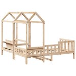 vidaXL Ensemble de lit de jour et de banc et toit 90x200 cm pin massif