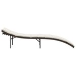 vidaXL Chaises longues lot de 2 avec coussins marron résine tressée