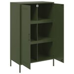 vidaXL Buffet haut vert olive 68x39x113 cm acier