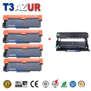 Kit Tambour+ 4 Toners compatibles avec Brother TN2320 DR2300 pour Brother MFC-L2700DN MFC-L2700DW MFC-L2720DW MFC-L2740DW