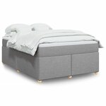 vidaXL Sommier à lattes de lit avec matelas Gris clair 140x200cm Tissu