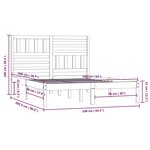 vidaXL Cadre de lit Blanc Bois de pin massif 160x200 cm