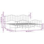 vidaXL Cadre de lit métal sans matelas et pied de lit blanc 200x200 cm