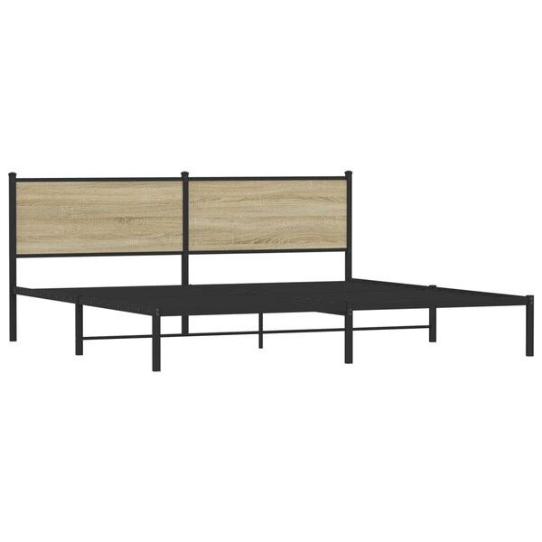 vidaXL Cadre de lit en métal sans matelas chêne sonoma 193x203 cm