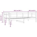 vidaXL Lit de jour blanc bois de pin massif 90x200 cm