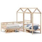 vidaXL Ensemble de lit de jour et de banc et toit 90x200 cm pin massif