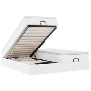 VidaXL Cadre de lit ottoman avec matelas blanc 180x200 cm similicuir