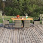 vidaXL Ensemble à dîner de jardin 7 Pièces Résine tressée Anthracite