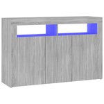 vidaXL Buffet avec lumières LED sonoma gris 115 5x30x75 cm