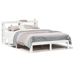 vidaXL Cadre de lit avec tête de lit blanc 150x200 cm bois pin massif