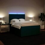 vidaXL Sommier à lattes de lit et matelas bleu 160x200 cm velours