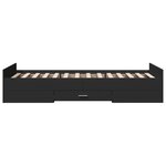 vidaXL Cadre de lit avec tiroirs noir 100x200 cm bois d'ingénierie