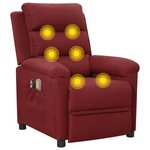 vidaXL Fauteuil électrique de massage Bordeaux Tissu
