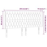 vidaXL Tête de lit à LED Rose 203x16x118/128 cm Velours