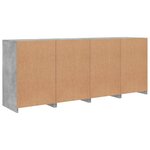vidaXL Buffet avec lumières LED gris béton 164x37x67 cm