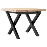 vidaXL Table basse cadre en X 40x40x35 5cm bois de pin massif et fonte