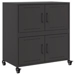vidaXL Buffet noir 68x39x72 cm acier laminé à froid