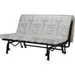 Banquette-lit BZ - Joe - Tissu Gris et noir - 2 places - 143 x 97 x 89 cm - Matelas 9 cm