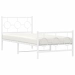 vidaXL Cadre de lit métal avec tête de lit/pied de lit blanc 90x200 cm