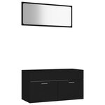 vidaXL Ensemble de meubles de salle de bain 2 Pièces Noir Aggloméré
