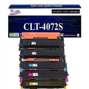 T3AZUR - 5x Toners compatibles avec Samsung CLT-4072S pour Samsung CLP-320 CLP-320N CLP-321 CLP-325 CLP-325W CLP-326