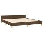 vidaXL Cadre de lit avec tête de lit Marron foncé 160x200 cm Tissu