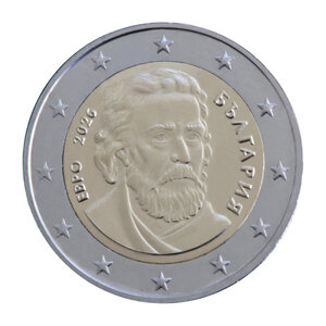 2 euros Bulgarie face nationale 2026 - Païssii de Hilendar.