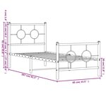 vidaXL Cadre de lit métal sans matelas avec pied de lit noir 80x200 cm