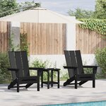 Chaises Adirondack pliables vidaXL 2 Pièces Noir 74 5x80 5x90 cm HDPE