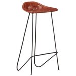 vidaXL Ensemble de bar 5 Pièces Bois de récupération et cuir véritable