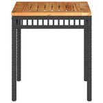 vidaXL Table de jardin noir 38x38x42 cm résine tressée et bois acacia