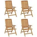 vidaXL Chaises de jardin inclinables lot de 4 bois massif de teck