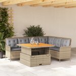 vidaXL Salon de jardin avec coussins 2 Pièces beige résine tressée