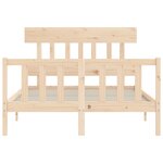 vidaXL Cadre de lit avec tête de lit 140x200 cm bois massif