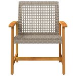 vidaXL Chaises de jardin lot de 2 gris résine tressée et bois d’acacia