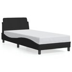 vidaXL Cadre de lit avec tête de lit Noir 80x200 cm Tissu