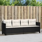 vidaXL Chaise longue avec coussins noir résine tressée