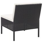 vidaXL Salon de jardin 3 Pièces avec coussins Résine tressée Noir