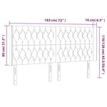 vidaXL Tête de lit à LED Noir 183x16x118/128 cm Velours