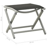 vidaXL Repose-pied pliable noir et argenté textilène et aluminium