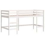 vidaXL Lit mezzanine enfants et rideaux bleu 90x200cm bois pin massif