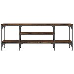 vidaXL Meuble TV chêne fumé 121x35x45 cm bois d'ingénierie et fer