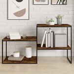 vidaXL Étagères murales 4 Pièces chêne fumé 60x40x1 5cm bois d'ingénierie